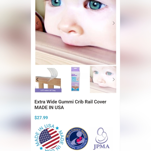 KidKusion Gummi Crib Rail Cover MADE IN USA New In Box Free With Purchase - Picture 6 of 6
